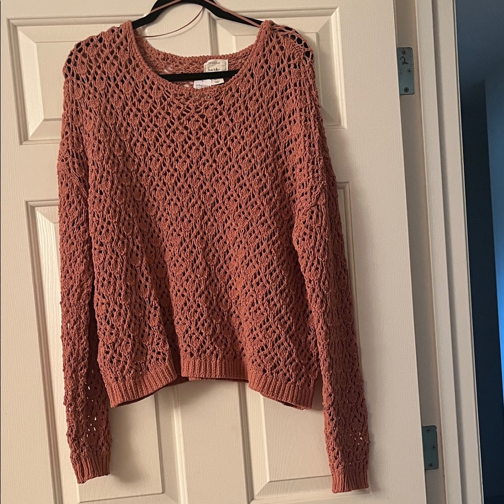 Nicole Miller Women's Crochet Sweater - Peach